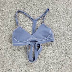 Lululemon‎ Womens Rue Boheme Bra XS Blue Racer Back Wanderlust Limited Edition